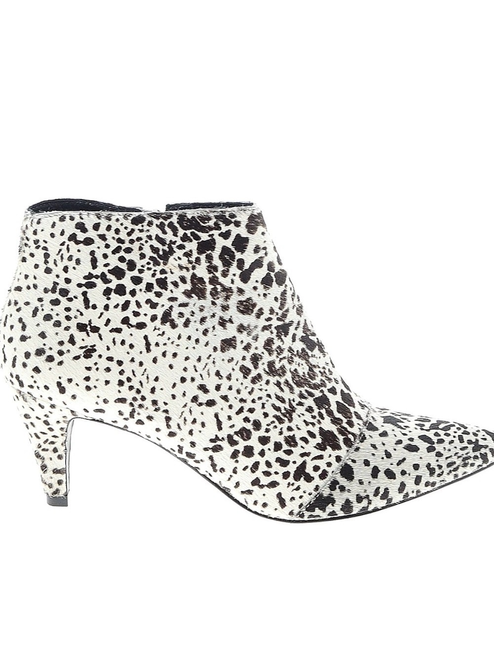 Matisse Cow Hair Leather Brown and White Spotted Ankle Bootie Sz 8